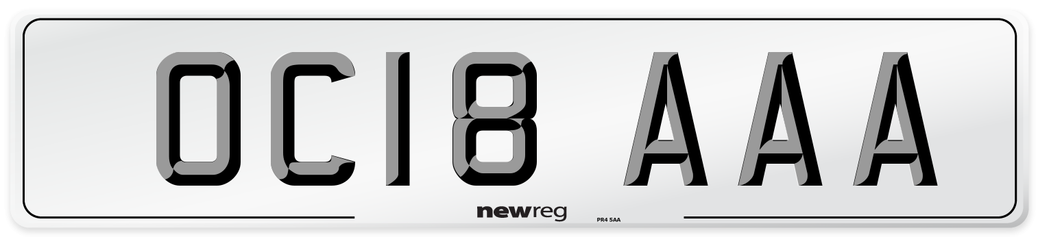 OC18 AAA Number Plate from New Reg